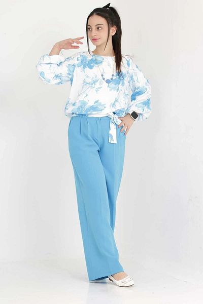 Wild Flower Girl's 2-Piece Bottom Top Set Pants-Shirt Floral Patterned Holiday Combination