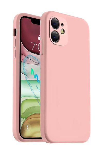 Molly Technology Sand Pink Square Corner Liquid Velvet Silicone Case for iPhone 11