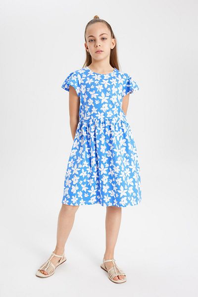 DeFacto Girl's Floral Short Sleeve Dress B4339A824SM