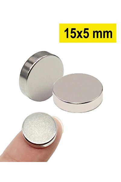 Dünya Magnet 2 Adet - Yuvarlak Neodyum Mıknatıs, 15x5 Mm, Süper Güçlü Magnet,...