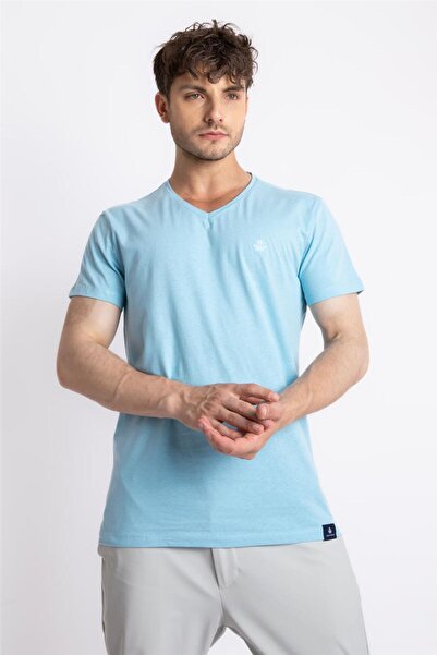 ADAM BOXES V-collar T-shirt Veralpes - Light Blue