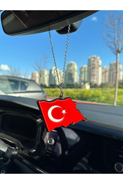 Genel Markalar AY YILDIZ TÜRKİYE BAYRAK PLEKSİ OTO DİKİZ AYNA SÜSÜ
