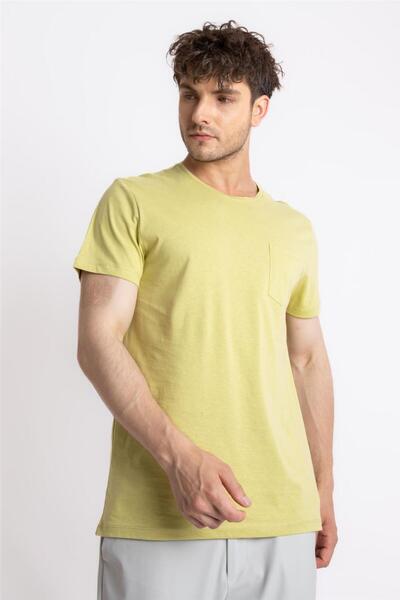 ADAM BOXES O-collar Pocket T-shirt Bolsillo - Light Khaki