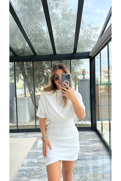 khar kadın Oleander Drape Detay Elbise