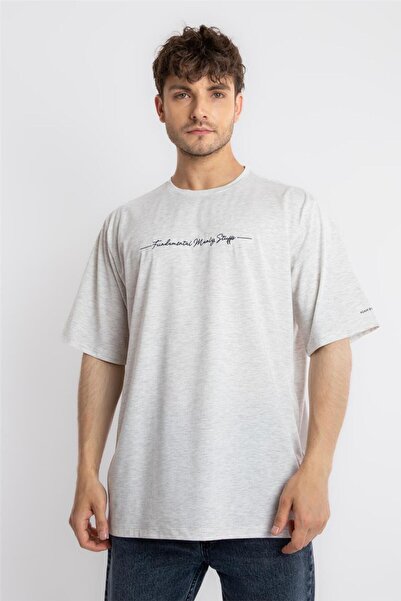 ADAM BOXES Oversize O-collar T-shirt Fmsuelto - Gray Melange