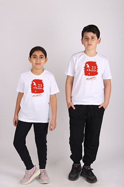 çiko kids 23. april Specijalna Ataturk potpis Štampano kratki rukav Pamuk pak...