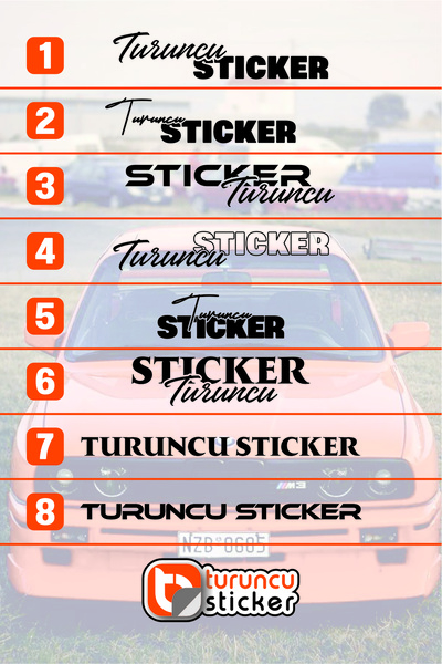 Turuncu Sticker Kişiye Özel Ad Soyad   Sticker - İsim Soy İsim Sticker Modeli...