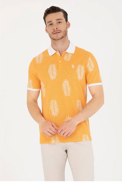 U.S. Polo Assn. PÁNSKE ORANŽOVÉ POLO GOLÍKOVÉ TRIČKO