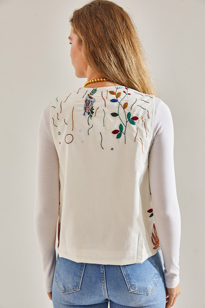 Bianco Lucci Modest Vászon női mellény - hímzett, 60181042-es modell