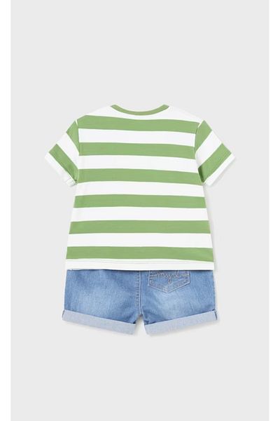 MAYORAL Newborn Baby Boy T-shirt Denim Shorts Set