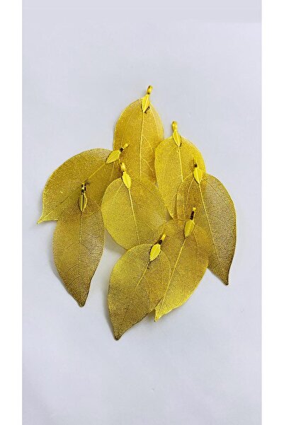 Büke Doğaltaş Tasarım İşlenmiş Doğal Defne Yaprak Kolye Ucu