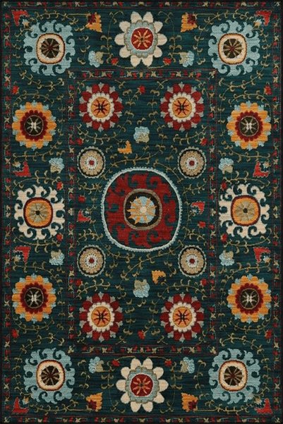Rugs Modern Halı Covor decorativ vintage cu model floral etnic și motive în t...