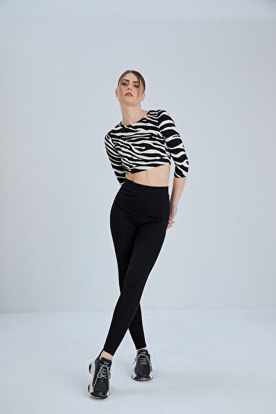 Los Bergos Siyah Tayt, Klasik Toparlayıcı Çelik Örme Kumaş