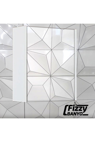 Fizzy Banyo 50 Cm Tek Kapaklı Banyo Üst Dolabı ( Beyaz )