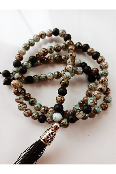PİRAMİGO 108 Mala Meditation Circle Long Necklace for Women and Men