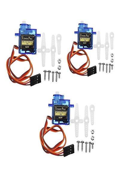 robodünya 3 Adet - Tower Pro Sg90 Rc Mini Servo Motor 360°c
