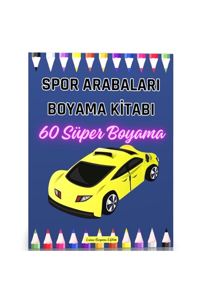 Enine Boyuna Eğitim Sports Cars Coloring Book