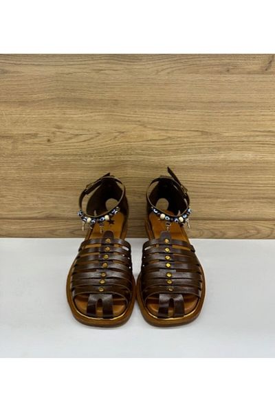 Rachel Sandale casual de damă Milano R3739 maro din piele naturală