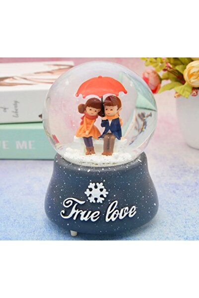 FASTSELLER Şemsiye Altında Sevimli Aşıklar Temalı Işıklı Ve Müzikli Orta Boy ...