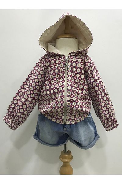 Çikoby Baby Girl Hooded Patterned Jacket