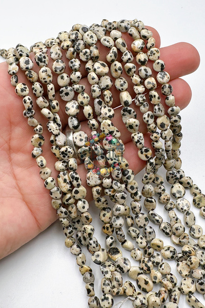 Ebruli Boncuk Amorf Kesim Dalmaçyalı Jasper Doğal Taş Aksesuar Boncuk Bead (1...