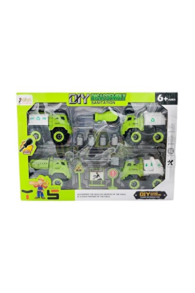 Asya Oyuncak Disassemble Garbage Truck Vehicles and Accessories Play Set