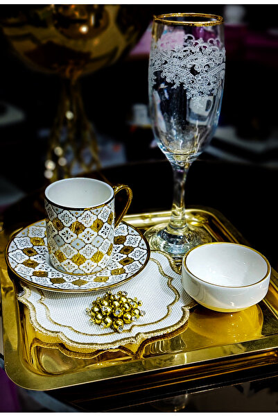 Genel Markalar Elit Home Özel Tasarım Porselen Gold Detaylı Sunumluk&Hediyeli...