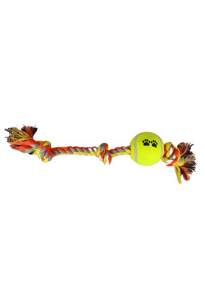 Markapet Long Knotted Dog Thread with Tennis Ball 7-40 cm Yellow