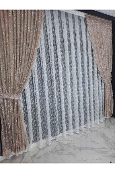 dkf Aşiyan Tül Perde 200 X 260 Pilesiz Dikim-1 Adet-krem