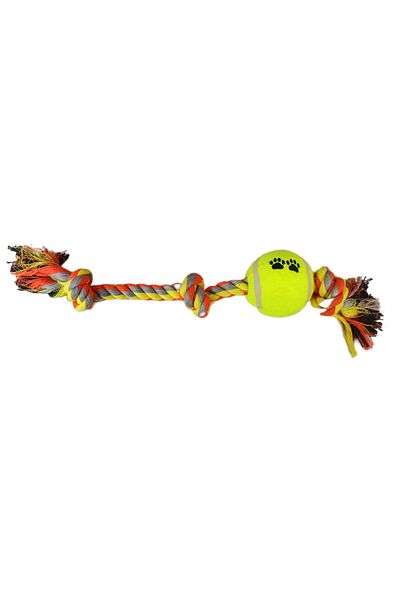 Markapet Long Knotted Dog Thread with Tennis Ball 7-40 cm Yellow