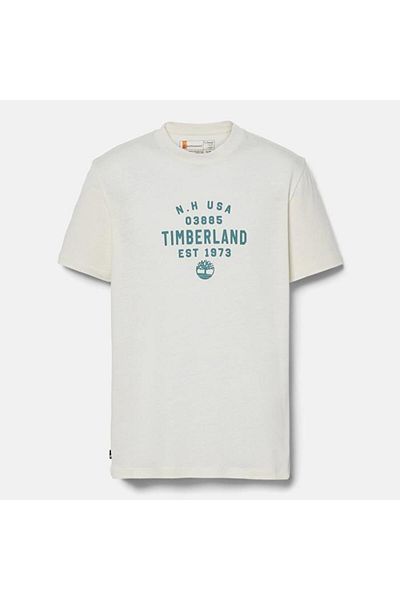 Timberland Ανδρικό μπλουζάκι Refibra με γραφικό μπροστινό λευκό