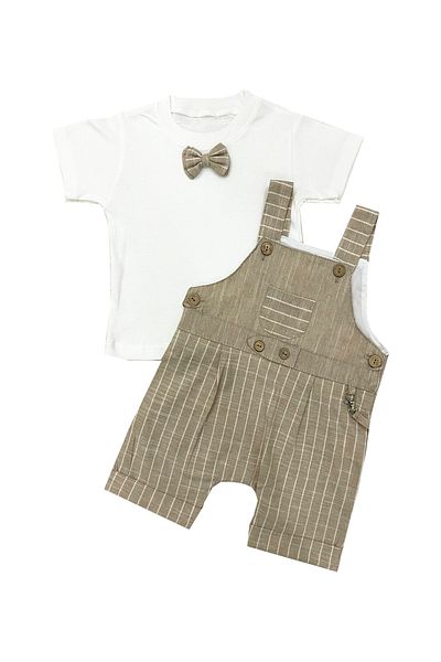 TUOBEBE Baby Salopet 2-Piece Cream Set