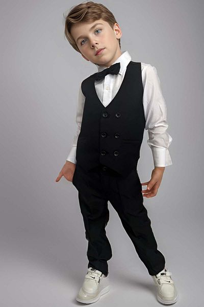 Riccotarz Baby Boy Suit Black Vest Top and Bottom Set