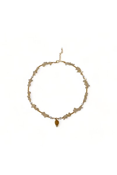 Hedea قلادة نسائية من حجر السترين الطبيعي