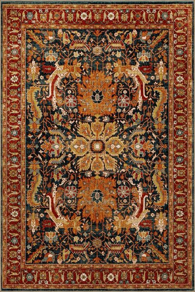 Rugs Modern Halı Orange Themed Traditional Motif Ethnic Patterned Vintage Dec...