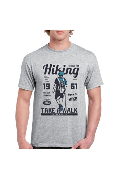 HediyeMania Tricou pentru drumeții în aer liber, cu imprimeu din bumbac, cu l...