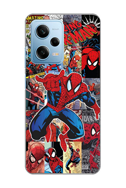 Magic Ring Redmi Note 12 Pro 5G Uyumlu Spiderman Aesthetic Tasarımlı Şeffaf T...