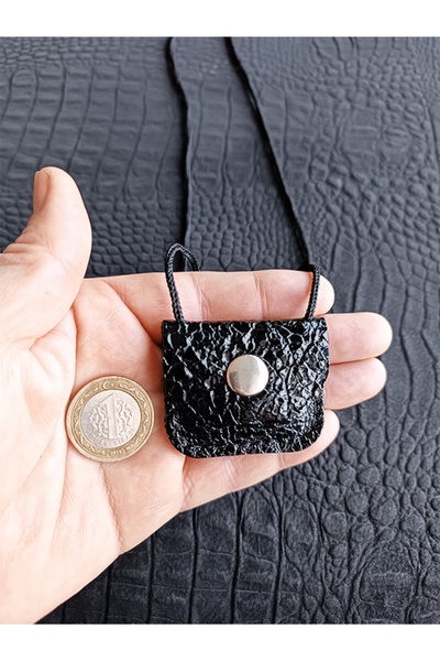 ViP GiFT Kayı Dörtgen Cevşen Dualı Kolye Muska Hakiki Deri