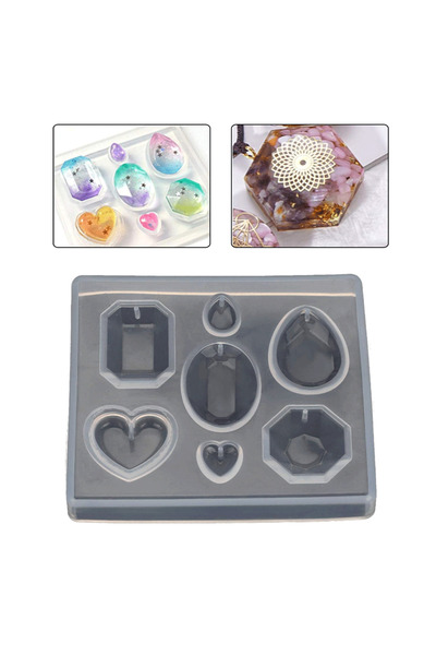 Getshopmini Epoksi Kristal Kesim Kolye Kalıbı Silikon GT9363