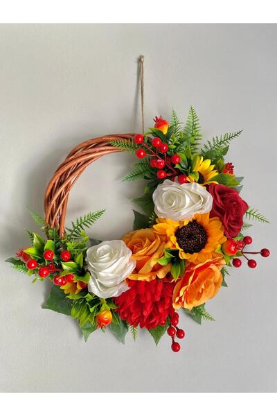 Beykan Дверна прикраса для декору будинку Гірлянда з соняшників/троянд Кокіна