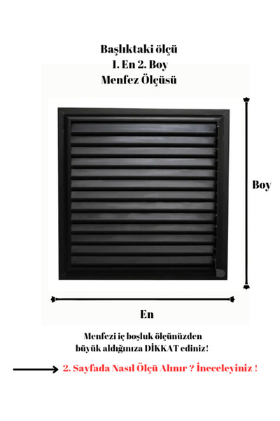 ALÜPAN Mat Siyah 20x35 Alüminyum Menfez Banyo Wc Havalandırma Panjur