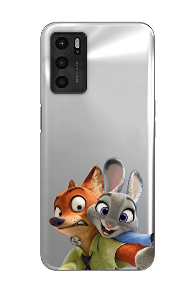Magic Ring Oppo A16 / A55 Uyumlu Zootropolis Judy & Nick Tasarımlı Şeffaf Tel...