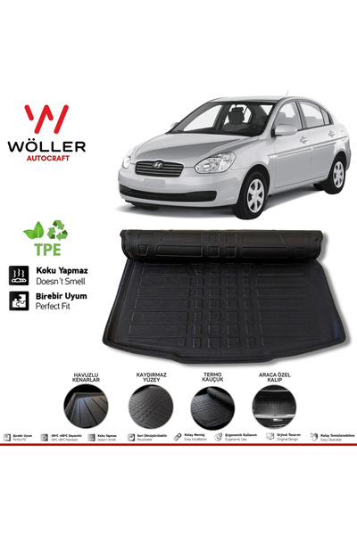 wöller Hyundai Accent Era Bagaj Havuzu 2006 2012 Arası 3D Wöller Ultraflex Esnek