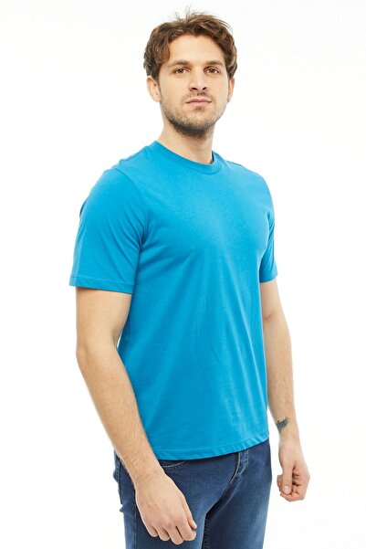 Uniprom Ανδρικό μπλουζάκι με λαιμόκοψη 100% βαμβάκι Indigo