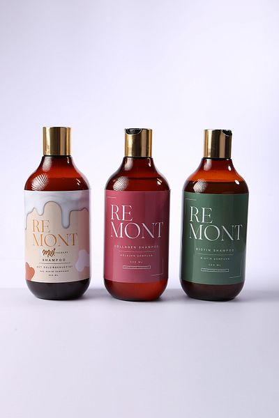 REMONT 3-Pack Collagen, Biotin and Milk Therapy Shampoo Set - 500 ml