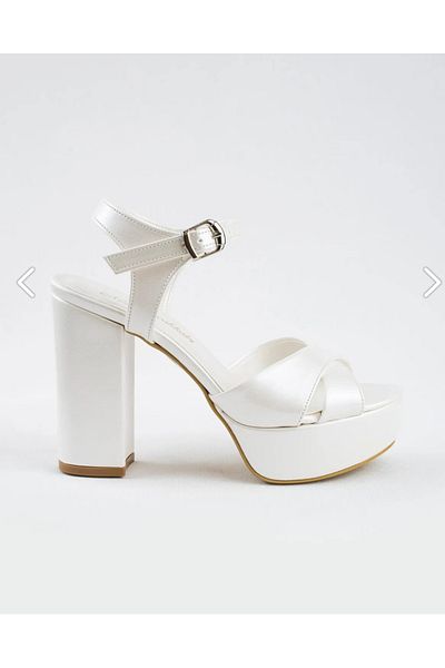 E&L Company 12cm off-white mother-of-pearl leather Bridal shoes, running guaranteed, anti-skid, very light