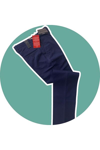 Sarar Interview Wraps 100% Cotton Classic Fit Navy Blue Cotton Trousers with Side Pockets 42 Model-2 2B245