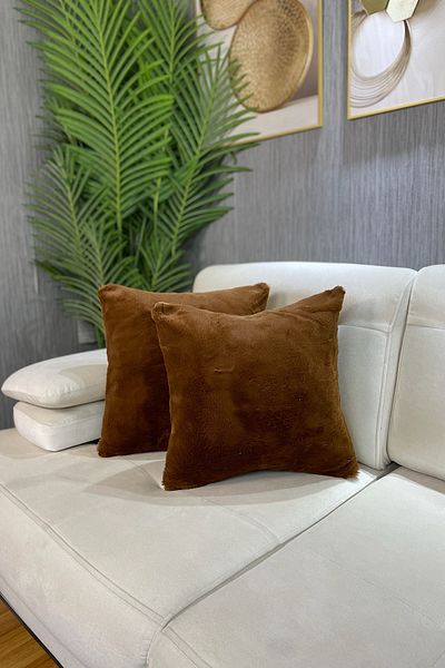 Paris Life Rabbit Plush Throw Pillow Cover - Bitter Brown (1 Piece)