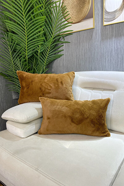 Paris Life Rabbit Plush Throw Pillow Cover - Bitter Brown (1 Piece)