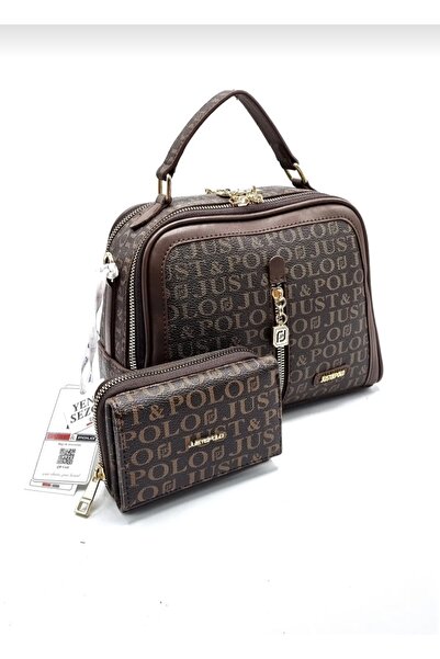 Just Polo Kadın Kahve-taba Çanta Cüzdan Kombini
